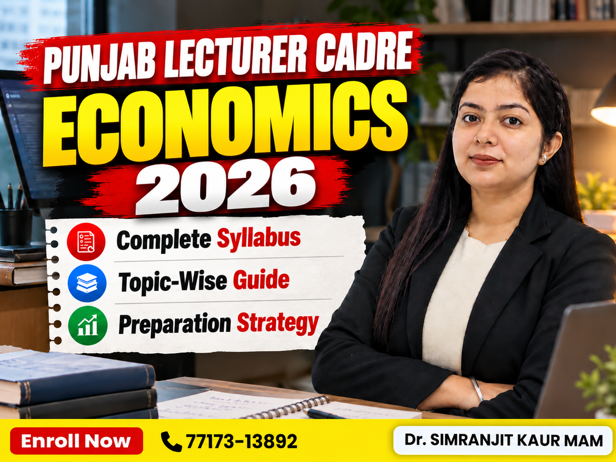 Punjab Lecturer Cadre Economics 2026 thumbnail featuring the complete syllabus